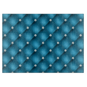 Planche À Découper Motif à losanges capitonné bleu moyen de luxe