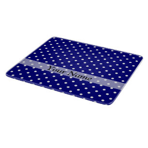 Planche À Découper Motif à pois bleu marine