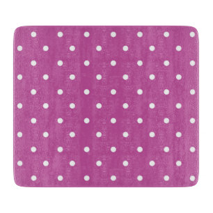 Planche À Découper Motif à pois sur fond magenta uni