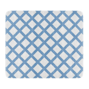 Planche À Découper Motif à rayures diamantées Harlequin bleu blanc