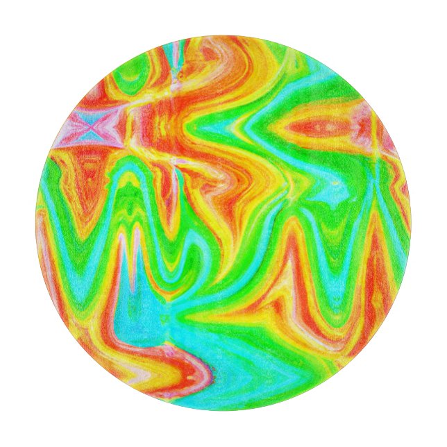 Planche À Découper Motif Abstrait de couleur vive (Devant)