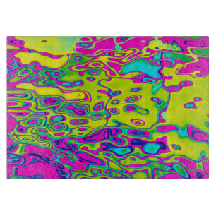 Planche À Découper Motif Abstrait de Couleurs Vives et Folles