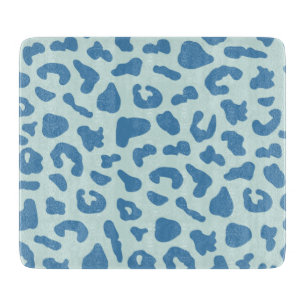 Planche À Découper Motif animal Empreinte de léopard élégant en bleu