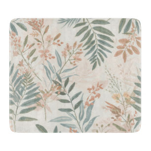 Planche À Découper Motif aquarelle de feuille de sauge botanique rose