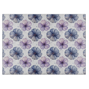 Planche À Découper Motif aquarelle florale lavande et bleu