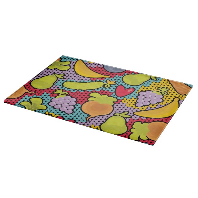 Planche À Découper Motif avec des fruits et légumes (Coin)