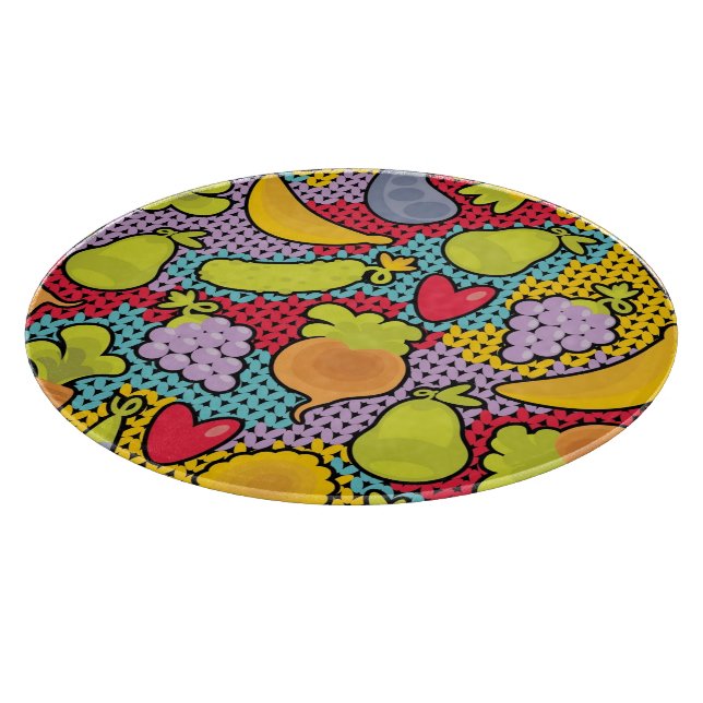 Planche À Découper Motif avec des fruits et légumes (Coin)