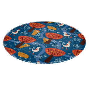 Planche À Découper motif avec les chats et les oiseaux mignons