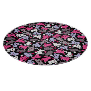 Planche À Découper motif avec les chats mignons 3 de griffonnage de