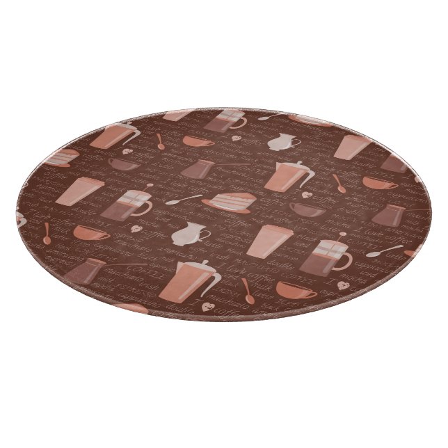Planche À Découper Motif avec les éléments relatifs de café (Coin)