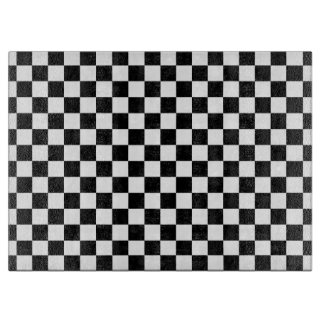 Planche À Découper Motif blanc de noir classique de damier