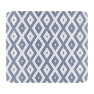 Planche À Découper Motif bleu gris et blanc