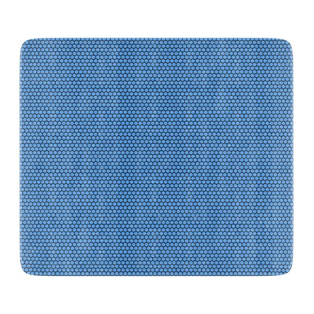 Planche À Découper Motif bleu noir hexagonal (Devant)