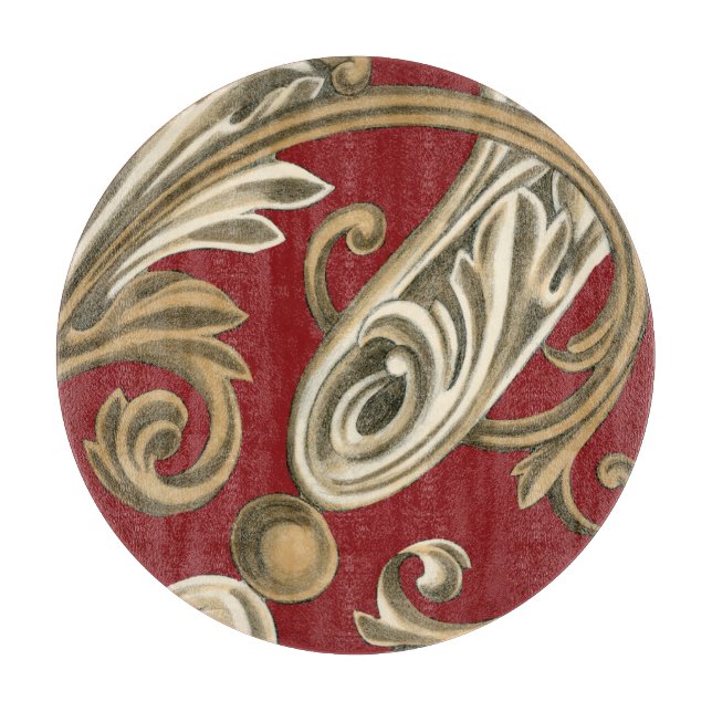 Planche À Découper Motif botanique élégant avec le feuillage bronzage (Devant)