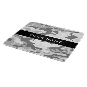 Planche À Découper Motif camouflage neige hivernale grise Personnalis
