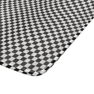 Planche À Découper Motif Checkered noir et blanc