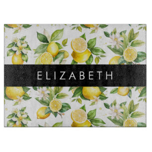 Planche À Découper Motif citron, Fleurs de citron, Feuilles, Votre No