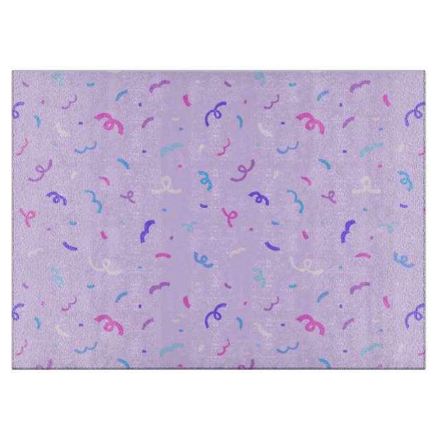 Planche À Découper Motif Confetti violet (Devant)