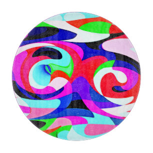 Planche À Découper Motif d'abstractions colorées
