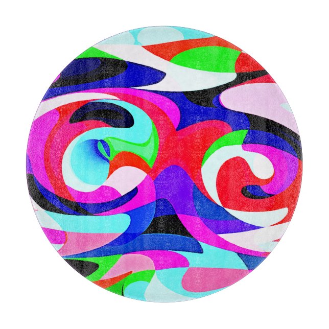 Planche À Découper Motif d'abstractions colorées (Devant)