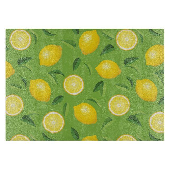 Planche À Découper Motif d'arrière - plan de citrons (Devant)