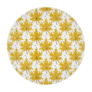 Planche À Découper Motif d'automne des Feuilles d'érable d'or