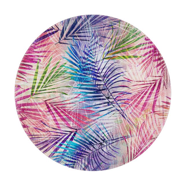 Planche À Découper Motif de basculement Feuilles d'aquarelle Abstrait (Devant)