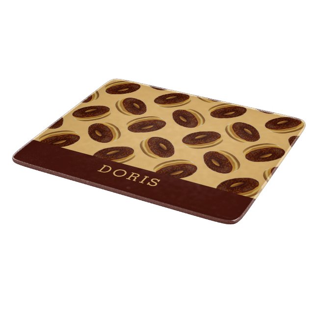 Planche À Découper Motif de beignes marron chocolat (Coin)