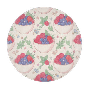 Planche À Découper Motif de bol de baies pastel