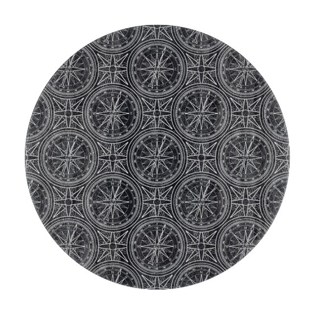 Planche À Découper Motif de boussole de rose de vent (Devant)