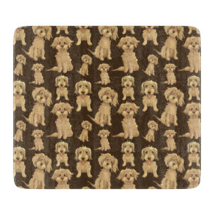 Planche À Découper Motif de chien Brown labradoodle doré
