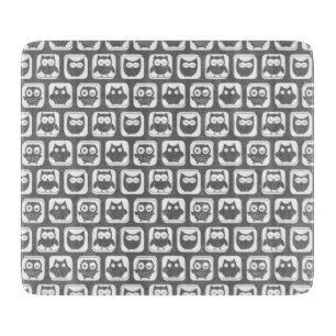Planche À Découper Motif de chou gris et blanc
