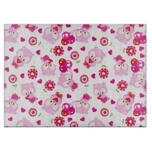 Planche À Découper Motif De Chouettes, Chouettes Mignonnes, Chouettes