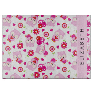 Planche À Découper Motif De Chouettes, Chouettes Mignonnes, Chouettes