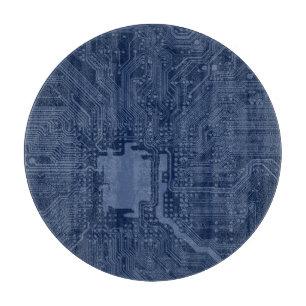 Planche À Découper Motif de circuit Geek bleu