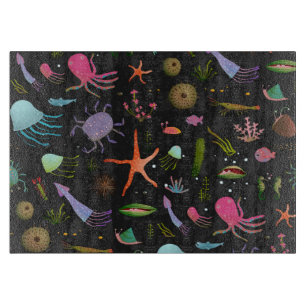 Planche À Découper Motif de créatures de mer