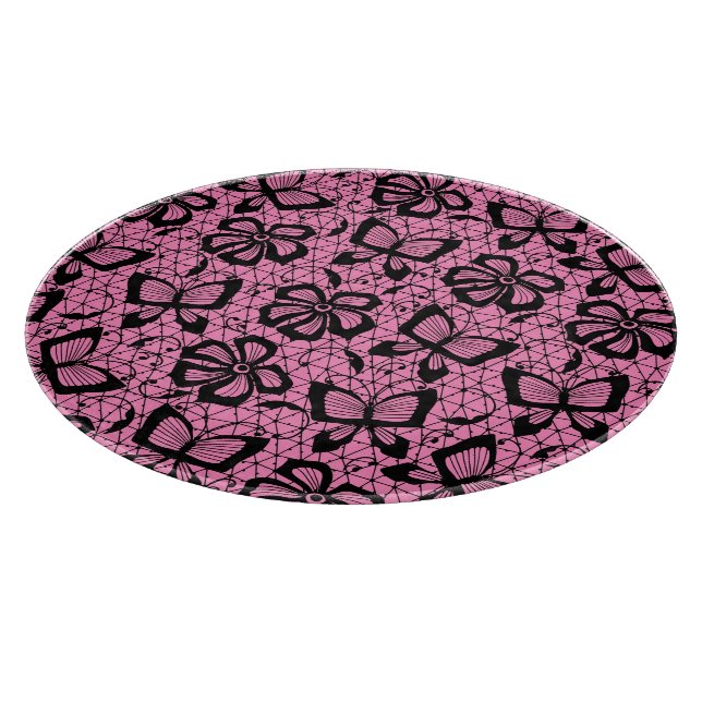 Planche À Découper motif de dentelle avec des papillons (Coin)