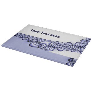 Planche À Découper Motif de design graphique - bleu blanc + votre tex