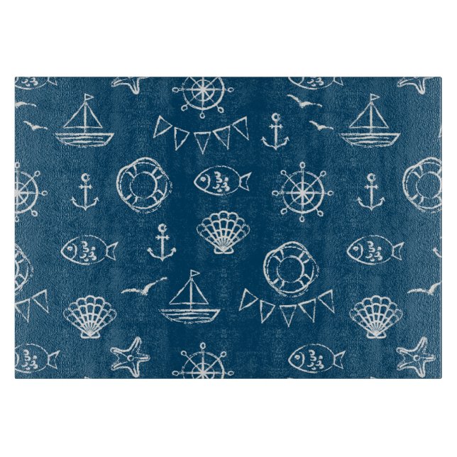 Planche À Découper Motif de dessin de calque marine 2 (Devant)