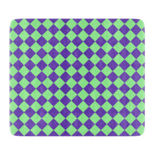 Planche À Découper Motif de diamant Purple Green Checker
