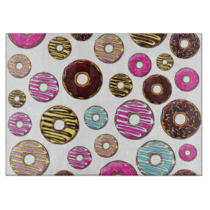Planche À Découper Motif De Donuts, Donuts Colorés, Saupoudrages