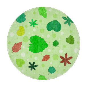 Planche À Découper Motif de feuille avec diverses formes et couleurs