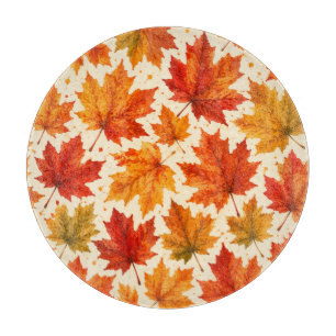 Planche À Découper Motif de feuilles d'érable d'automne Feuille rou