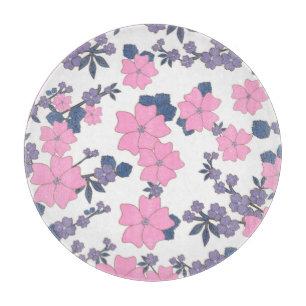 Planche À Découper Motif DE FLEURS ROSE ET PURPLE