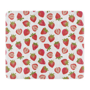 Planche À Découper Motif de fraises rouge