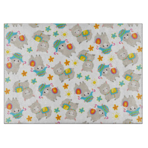 Planche À Découper Motif De Llamas, Cute Llamas, Alpacas, Fleurs