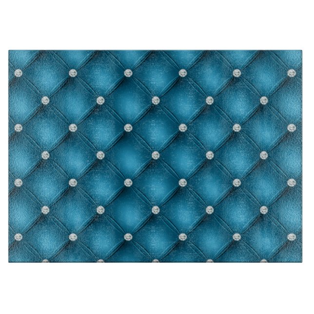 Planche À Découper Motif de luxe Mid Blue Diamond Tufted (Devant)