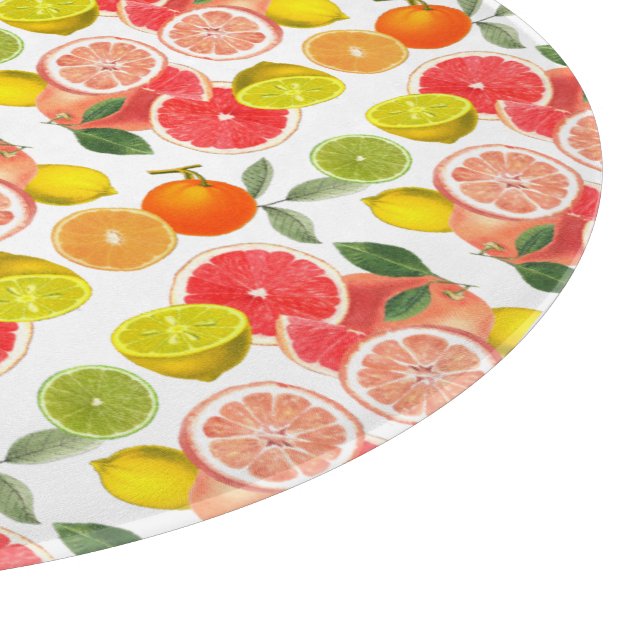 Planche À Découper Motif de marguerite blanche florale au citron  (Coin)