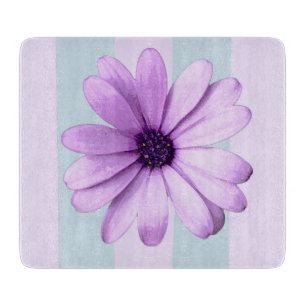 Planche À Découper motif de marguerite rayée bleu et violet