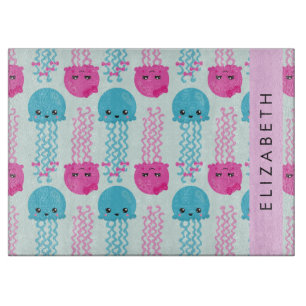Planche À Découper Motif de méduses, Mignonne méduse, Mer, Votre nom